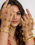 Indian Hathphool Gold Hand Harness Bracelet Ethnic Bridal Jewellery Women